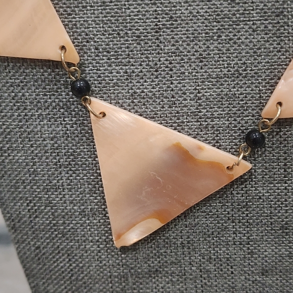 Geometric Harmony Mother of Pearl Necklace - Picture 7 of 11